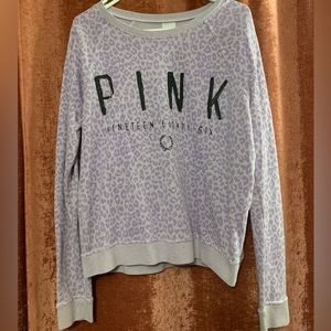 VS PINK Brand Purple Leopard Long Sleeve Size M Vintage Retired Print